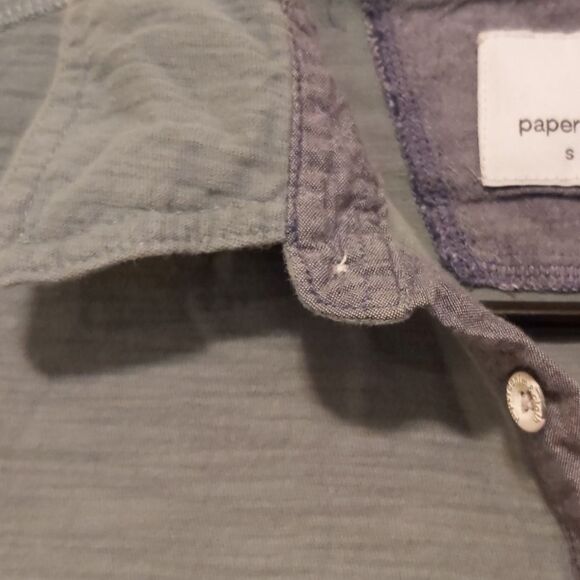 Men's Paper Denim & Cloth Green Short Sleeve Collared Button Pocket Shir… - Picture 4 of 6